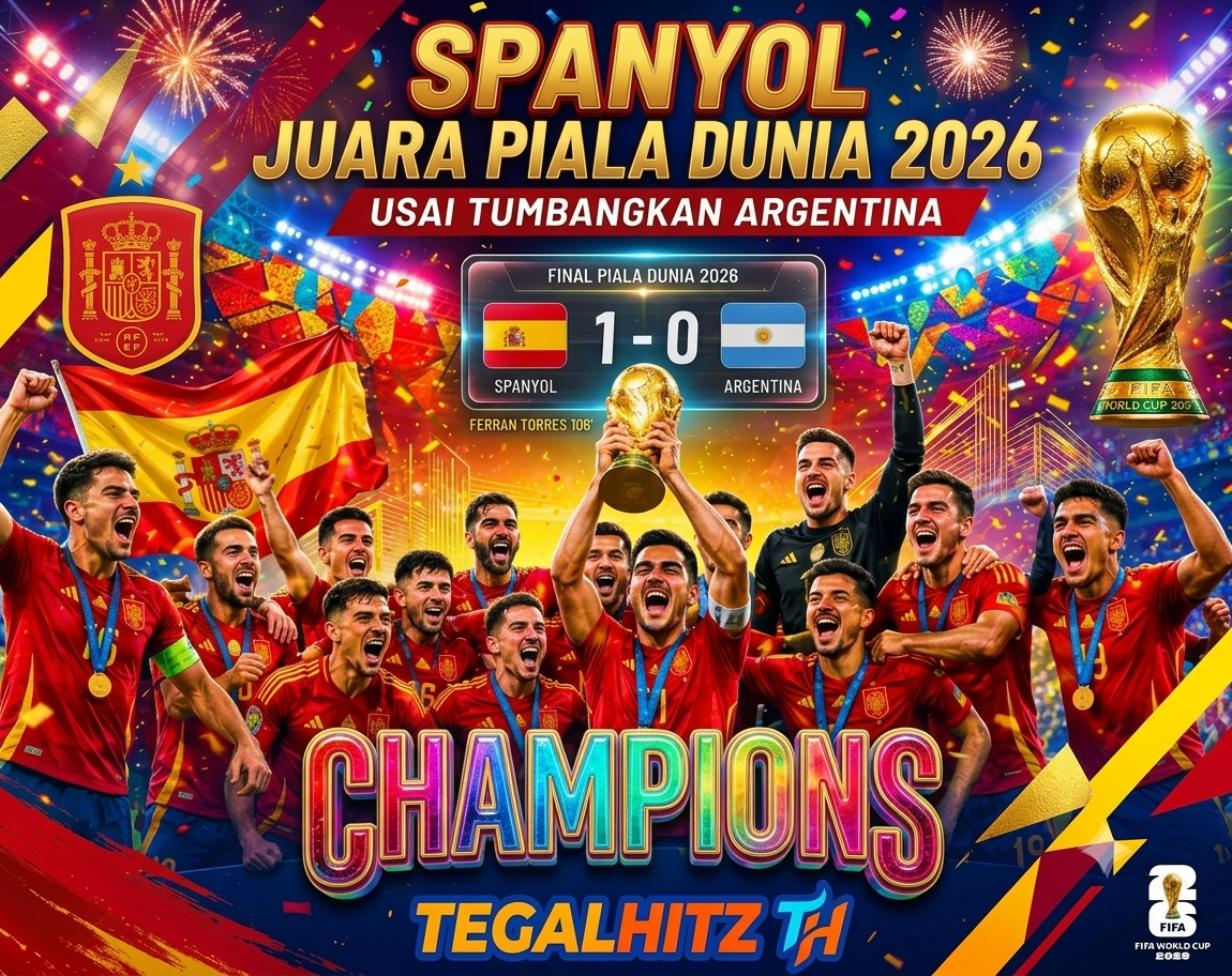 Menolak Lupa Sejarah, Spanyol Sabet Gelar Juara Piala Dunia 2026 Usai Menundukkan Argentina di Laga Final